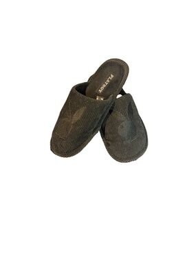 Playboy By PacSun Corduroy Bunny Slippers Black Size S/M 5/6 Length 10”